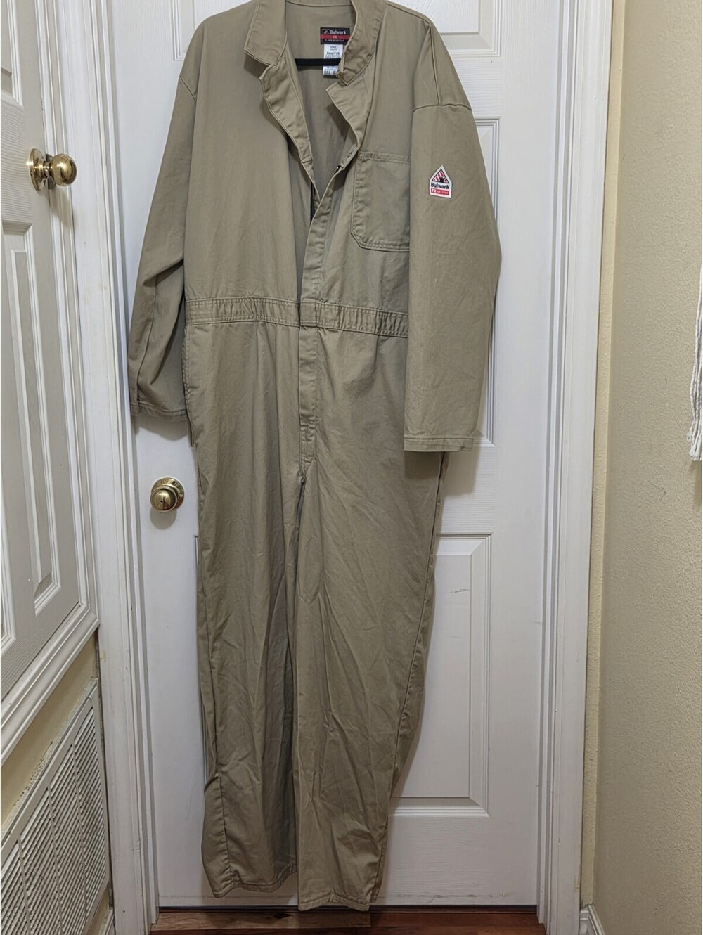 Bulwark FR Coveralls Khaki Excel Flame Resistant Work Jumpsuit Mens 54 RG CAT 2